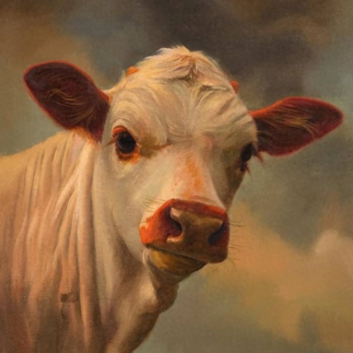 牛，美国画家 Teresa Elliott 油画作品