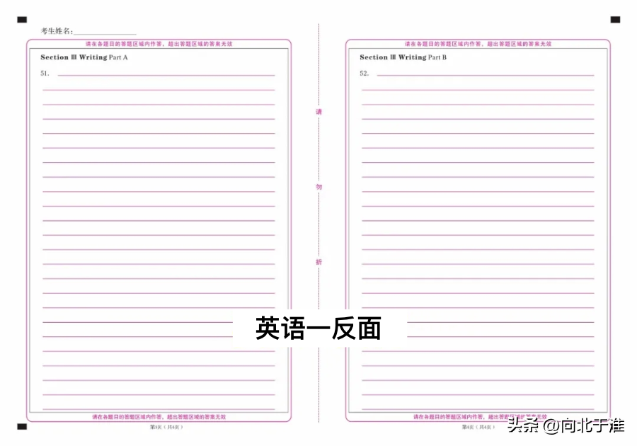 The answer sheets for each subject of the postgraduate entrance examination look like this! The latest original answer sheet of the postgraduate entrance examination PDF version (downloadable)