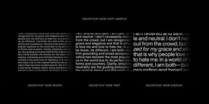 海维提卡1983年后首迎更新:Monotype 公司推出了新一代的“Helvetica Now”字体