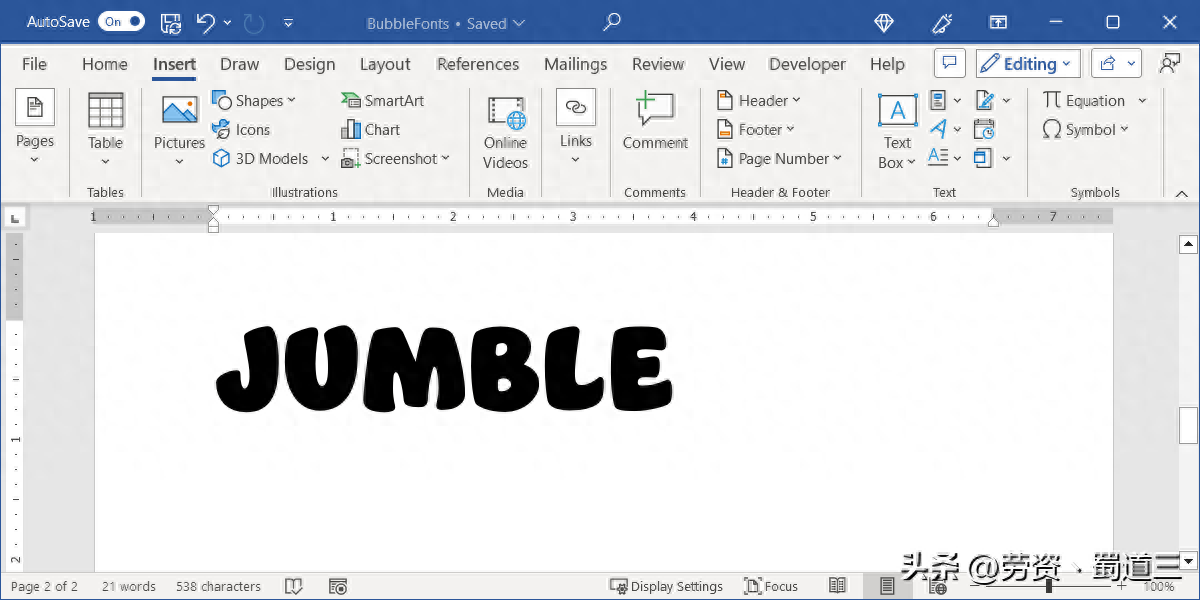 How to make bubble letters in Microsoft Word