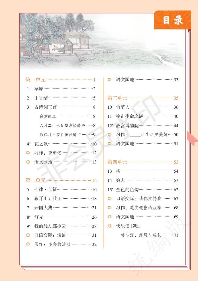 The latest People's Education Press Chinese Grade 6 (Volume 1) electronic textbook (HD version)