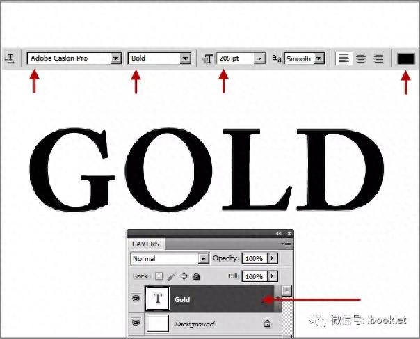 How to create a gold text effect in PS