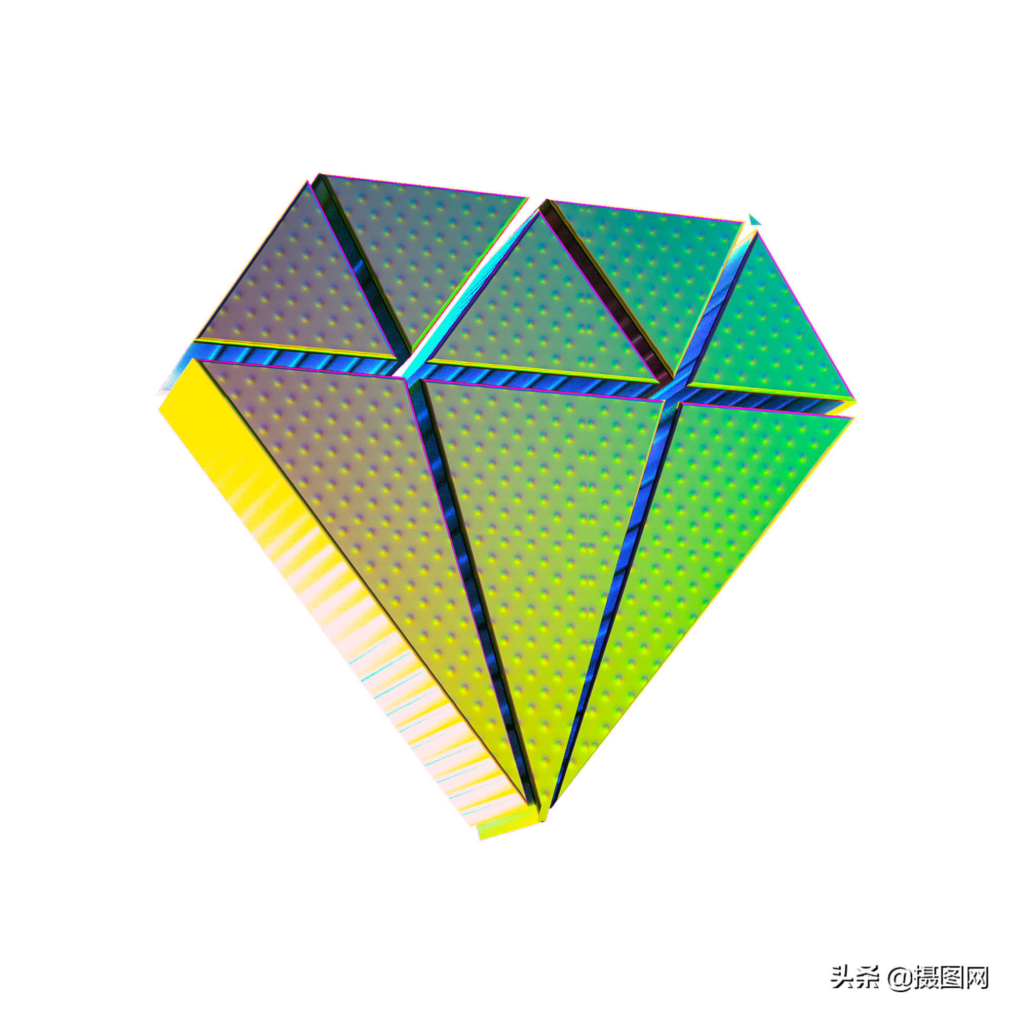 3D圖示|鐳射漸層立體圖示免摳元素